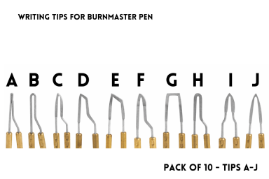 Pkg 10 Tips for Burnmaster&reg; Pen (A-J)