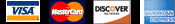 We accept Visa, Mastercard, Discover, and American Express