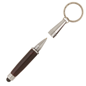 Key Chain Pen w/ Stylus - Chrome